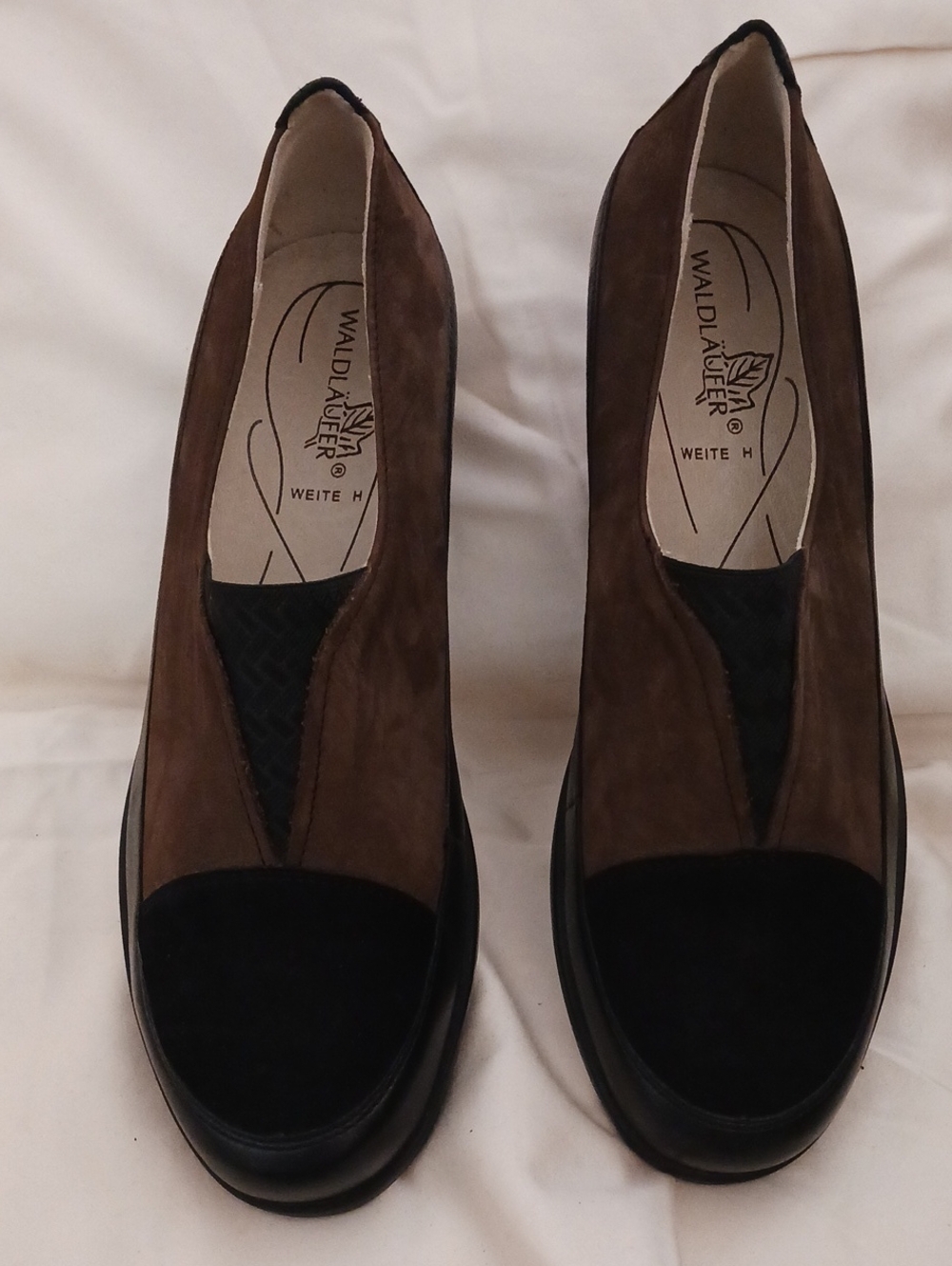 nwob•7B Waldläufer: Brown & Black Suede & Leather Loafers